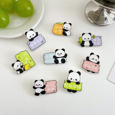 Ladies Chinese Style Panda Brooch Cute Acrylic Cartoon Pin Accessory