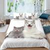 Katzen- und Hunde-Bettbezug-Set Mops Bettwäsche-Set Kawaii Welpe Tier Bettdeckenbezug Valentinstag Liebesherz Hochzeit Steppdeckenbezug