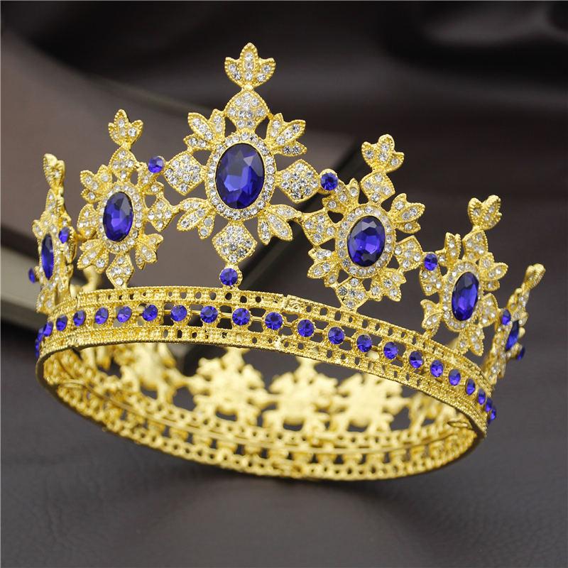 Fashion Royal King Queen Bridal Tiara Crowns For Princess Diadem Bride Crown Prom Party Hair Ornaments Wedding Hair Jewelry