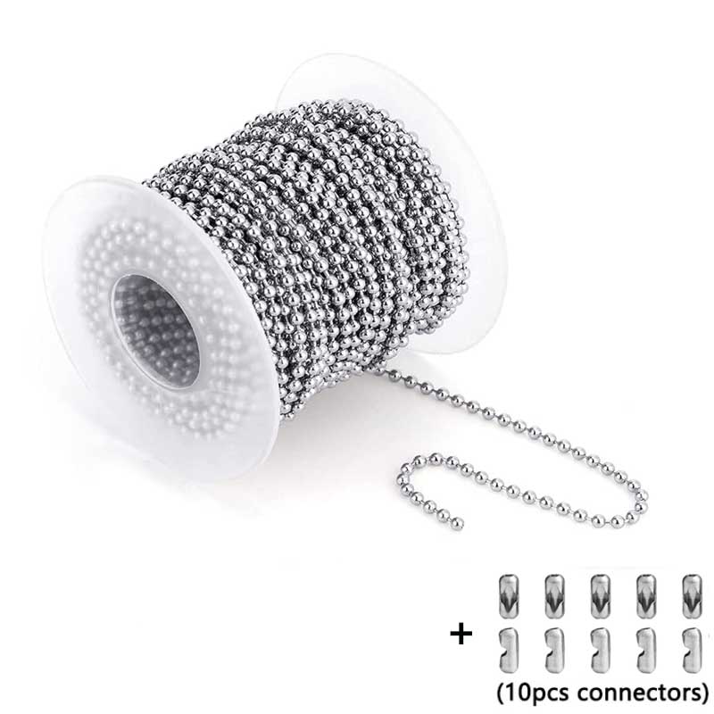 

5 м/рулон шириной 1,2-4 мм ожерелье с круглыми шариками для подвесок или собачьих жетонов цепочки для изготовления ювелирных изделий с соединителями оптом 4mm