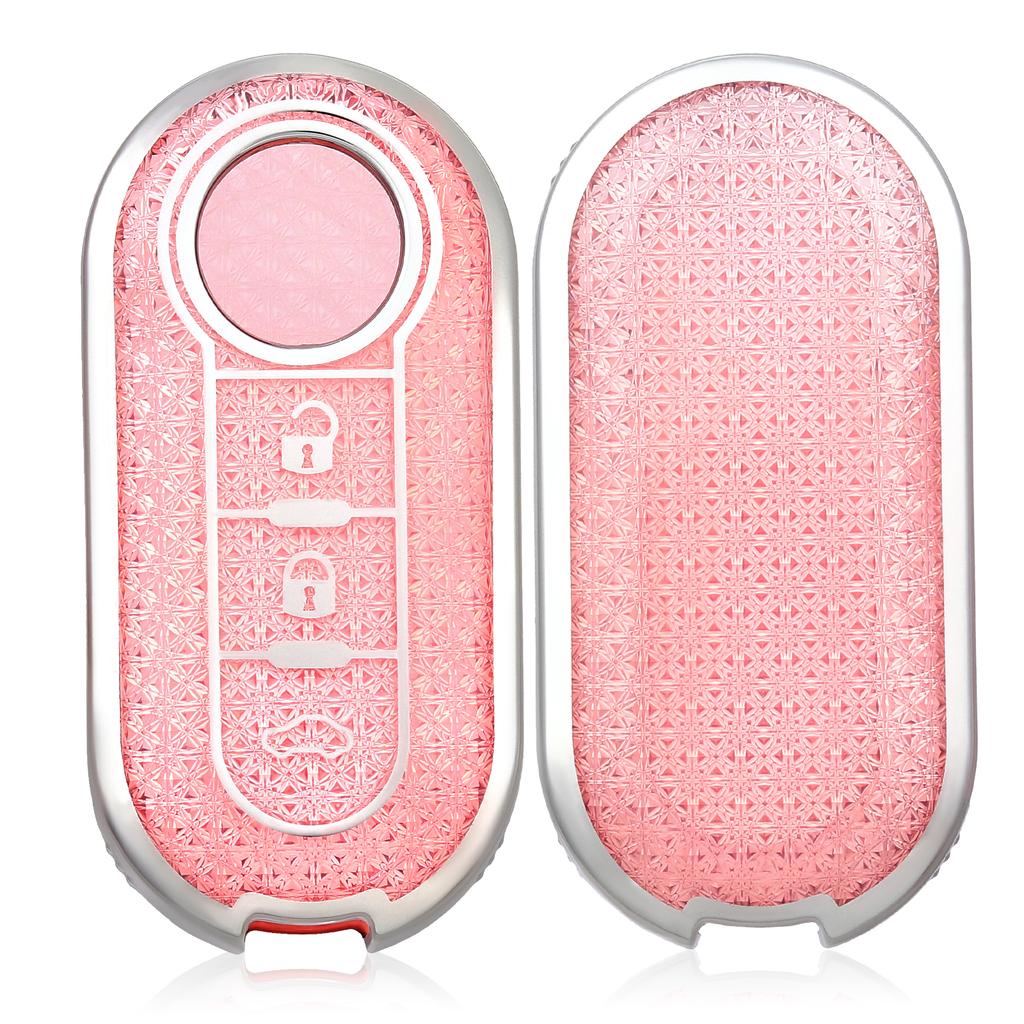 Fashion Car Key Case Cover For Fiat 500 Ducato Panda 500L Punto Lancia Musa For Citroen For Citroen Car Keyring Luxury Leather
