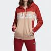 Adidas Originals Alphabet Print Colorblock Casual Hoodie With Full Zip Women Tops Red FH7558