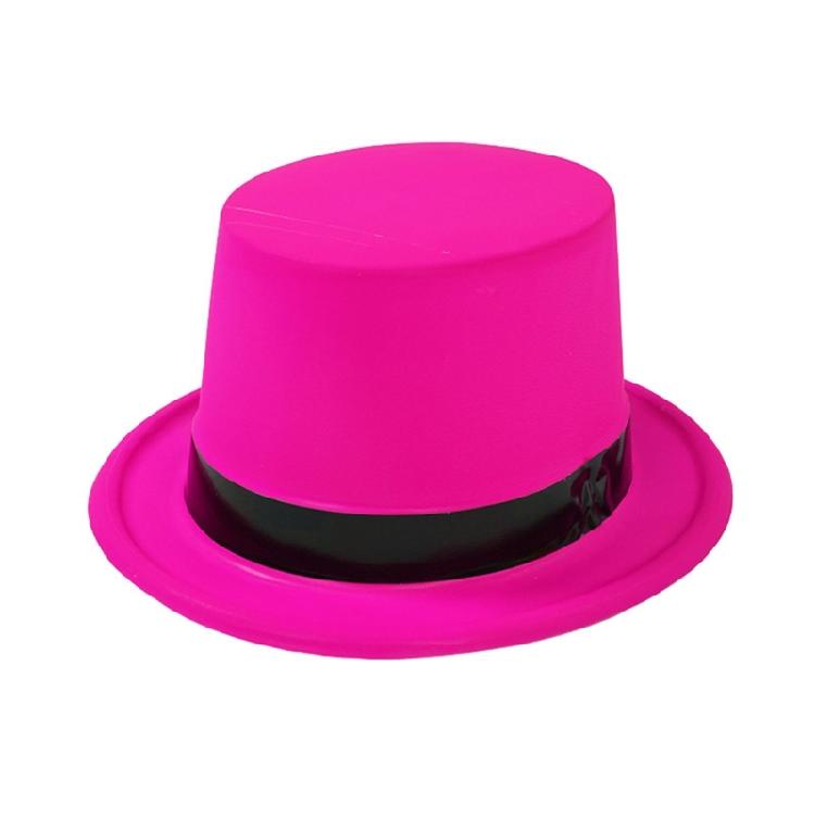 Plastic Top Hat with Fluorescent Color for Themed Parties Costume Accessories Hat Headwear Music Festival Props Fedoras