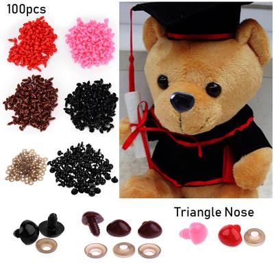 100pcs Craft Bear Buttons DIY Tool Dolls Accessories Doll Noses Triangle Nose Safety Parts