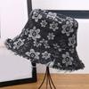 Stylish Distressed Trim Flower Print Fisherman Hat Breathable Bucket Hat for Spring Autumn Daily Outfit Fashion Headwear