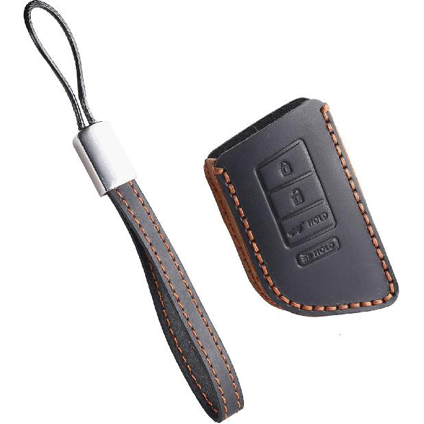 Leather Car Key Fob Cover Case for Acura MDX RDX Integra   2024 2025, Suitable for 3+1 Button Smart Key Holder (Brown) чёрный