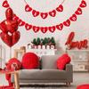 Happy Valentines Day Felt Banner No DIY Valentines Day Banner Pre-Strung Valentine's Day Felt Heart Garland for Valentine's Day Decorations