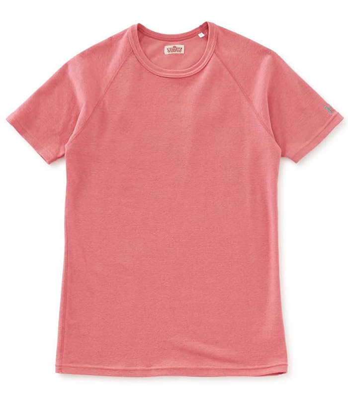 

HOLLYWOOD RANCH MARKET Stretch French Rib Short Sleeve Made in Japan Salmon T-Shirt, (JP, Alphabet, XL, Pink)