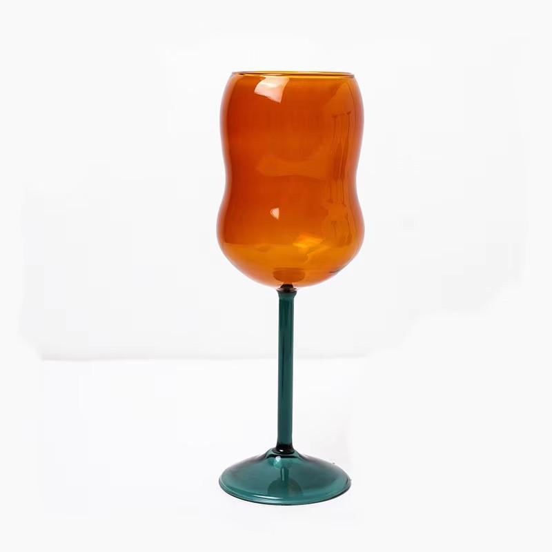 Multicolour Goblet Glass Cup Cocktai Coffee Champagne Wine Cups Whisky Milk Glasses Ice Cream Dessert Cup Home Party Stemware