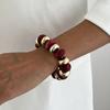 Round Beads Resin Bead Bracelet Multicolor Beaded Wristband Bohemian Jewelry  Gift for Women