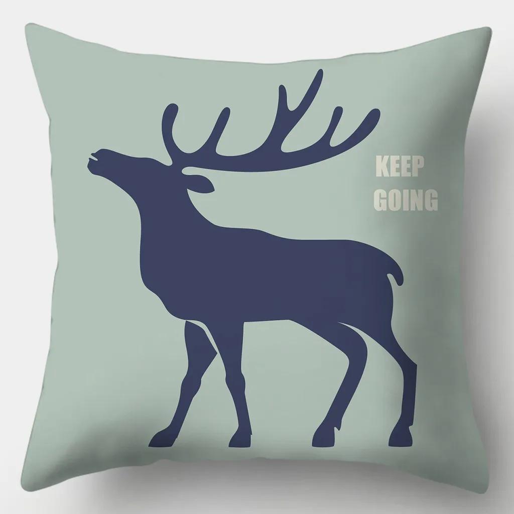 Creative Elk Cushion Covers Deer Pillowcases in the Forest Square Sofa  Home Decor
