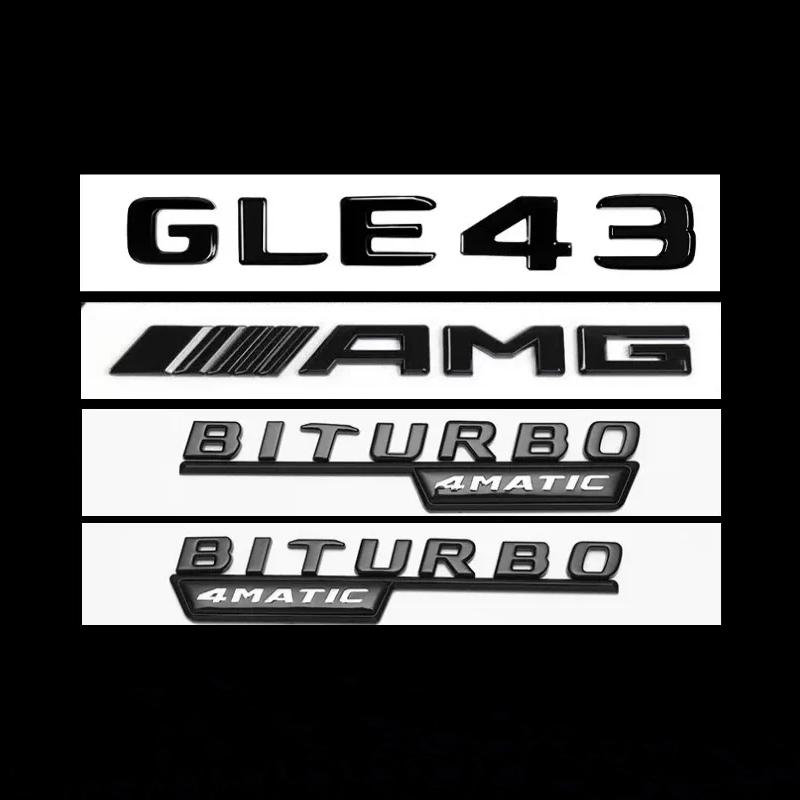 AAUX1 Letter Stickers Car Rear Trunk Emblem Fender Badge Front Grille Sticker For Mercedes Benz AMG GLE43 GLE400 GLE450 GLE53 GLE63S