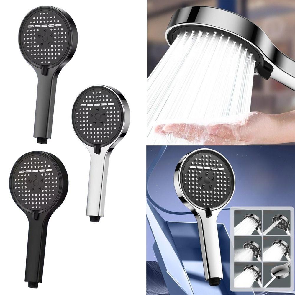 Plastic Shower Head Large Panel High-pressure Super Powerful Shower Head 6 Mode Adjustable Easy Install Shower Spray Nozzle