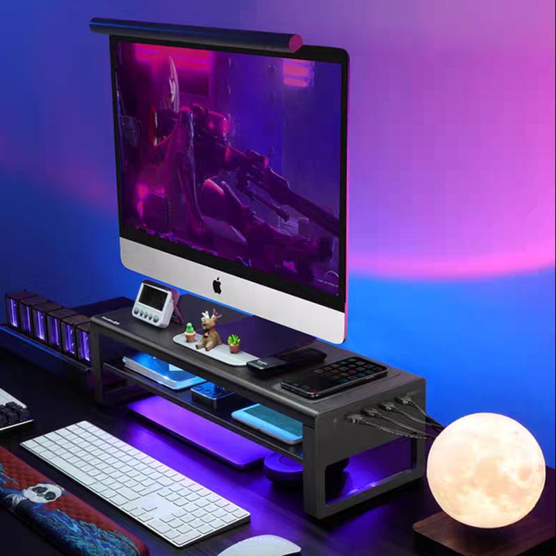 Luwei Double-Layer Monitor Riser Stand with Type-C Fast Charging