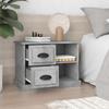 Table de chevet - Maison Exclusive - Gris béton - 60 x 35,5 x 45 cm - 2 tiroirs