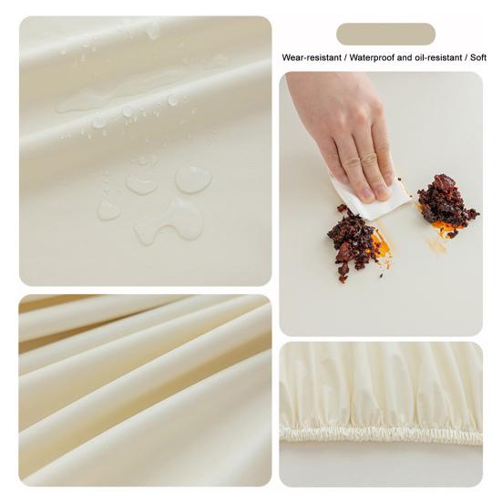 Round Fitted Tablecloth Elastic Table Cover Waterproof Wipeable Table Cloth for Indoor Outdoor Picnic Kitchen Dining 24"-47