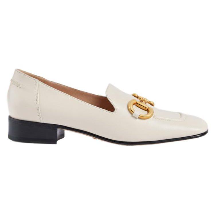 Gucci Horsebit Leather Loafers Women's White 700064 C9D00 9022