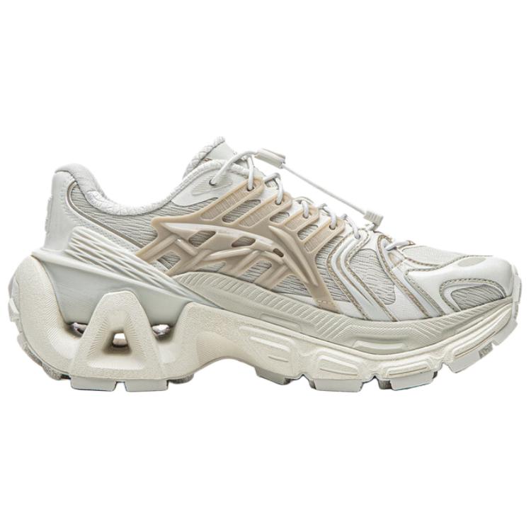 Li Ning Furious Rider ACE 3.0 Textile, Synthetic Leather, TPU Breathable Low top Chunky Sneakers Women's Gray Ivory AZGW308-2//