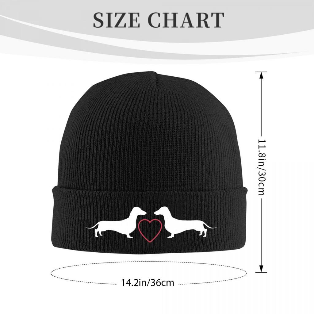 Dachshund Pattern Art Warm Knitted Cap Fashion Bonnet Hat Autumn Winter Outdoor Beanies Hats for Unisex Adult