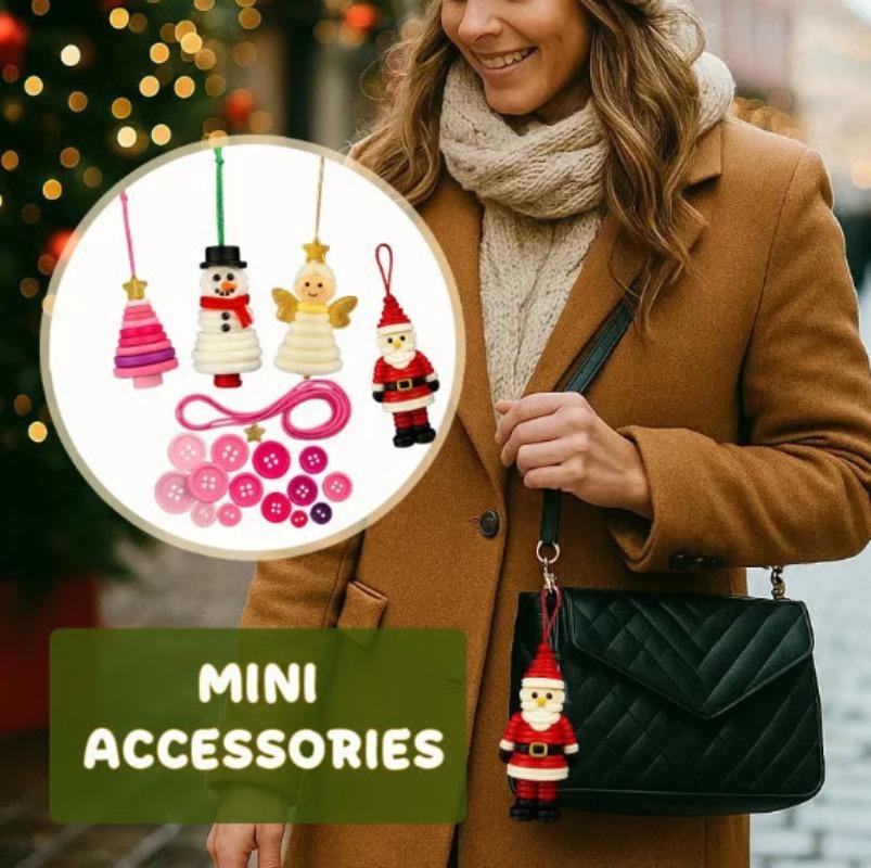 DIY Christmas Button Ornament Craft Kits - Festive Decorative Button Craft Sets for Holiday Hanging Handmade Decoration Supplies