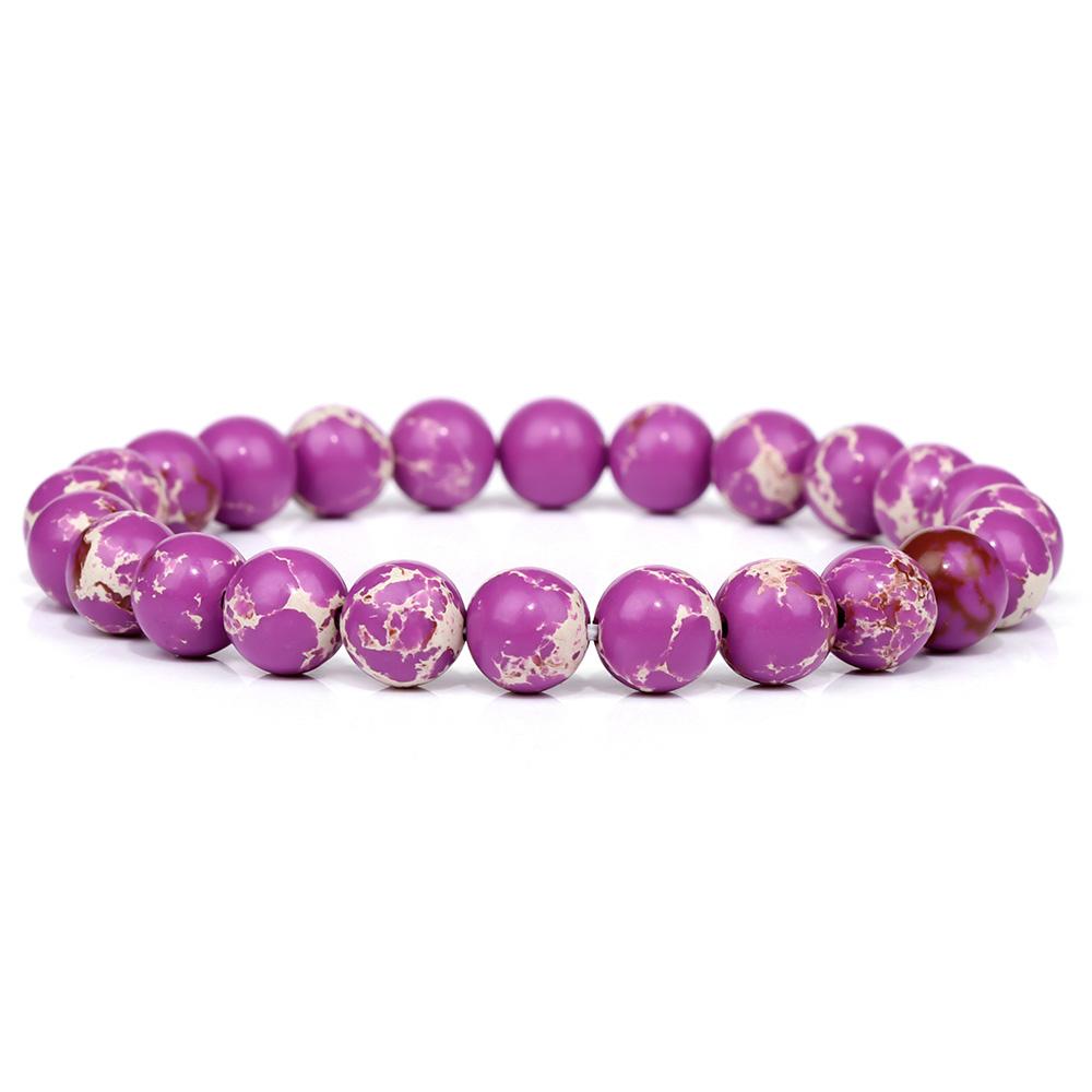 Fashion Natural Stone Pink Angelite Beads Bracelet 8mm Sunstone Beaded Energy Yoga Bracelet Jewelry for Women Handmade Gifts
