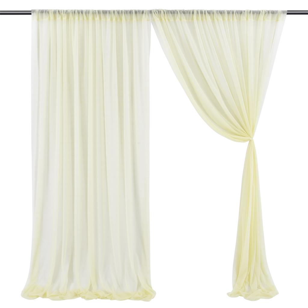 Backdrop Curtain Beige 1.5x2.5m Yarn Durable Backdrop Drape for Wedding Party Photo