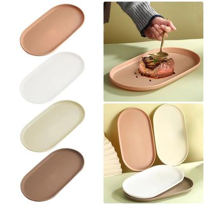 1Pcs Smooth Edge Dessert Tray Oval Shaped Food Serving Tray New Fruit Plate  for Home Kitchen