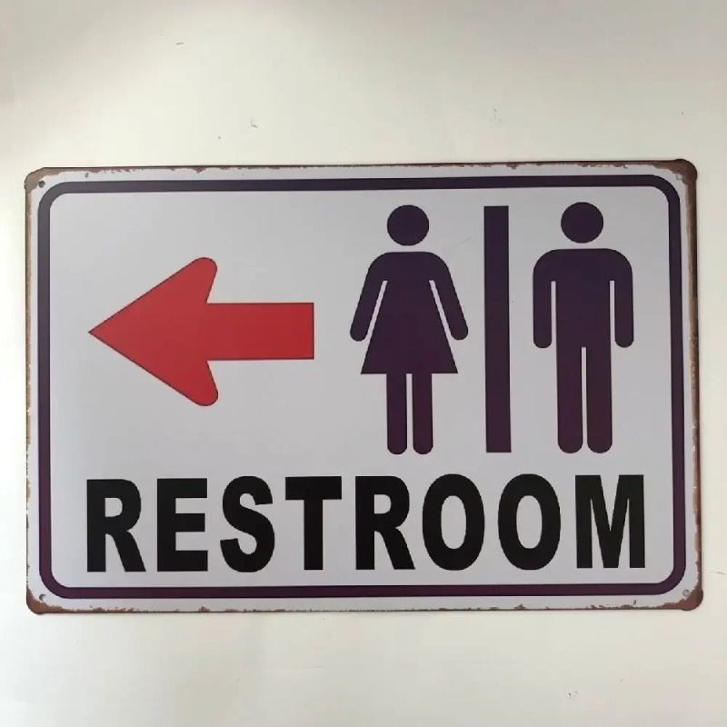 Civilized Bathroom Rules Tin Sign for Bathroom & Bar Wall Decor