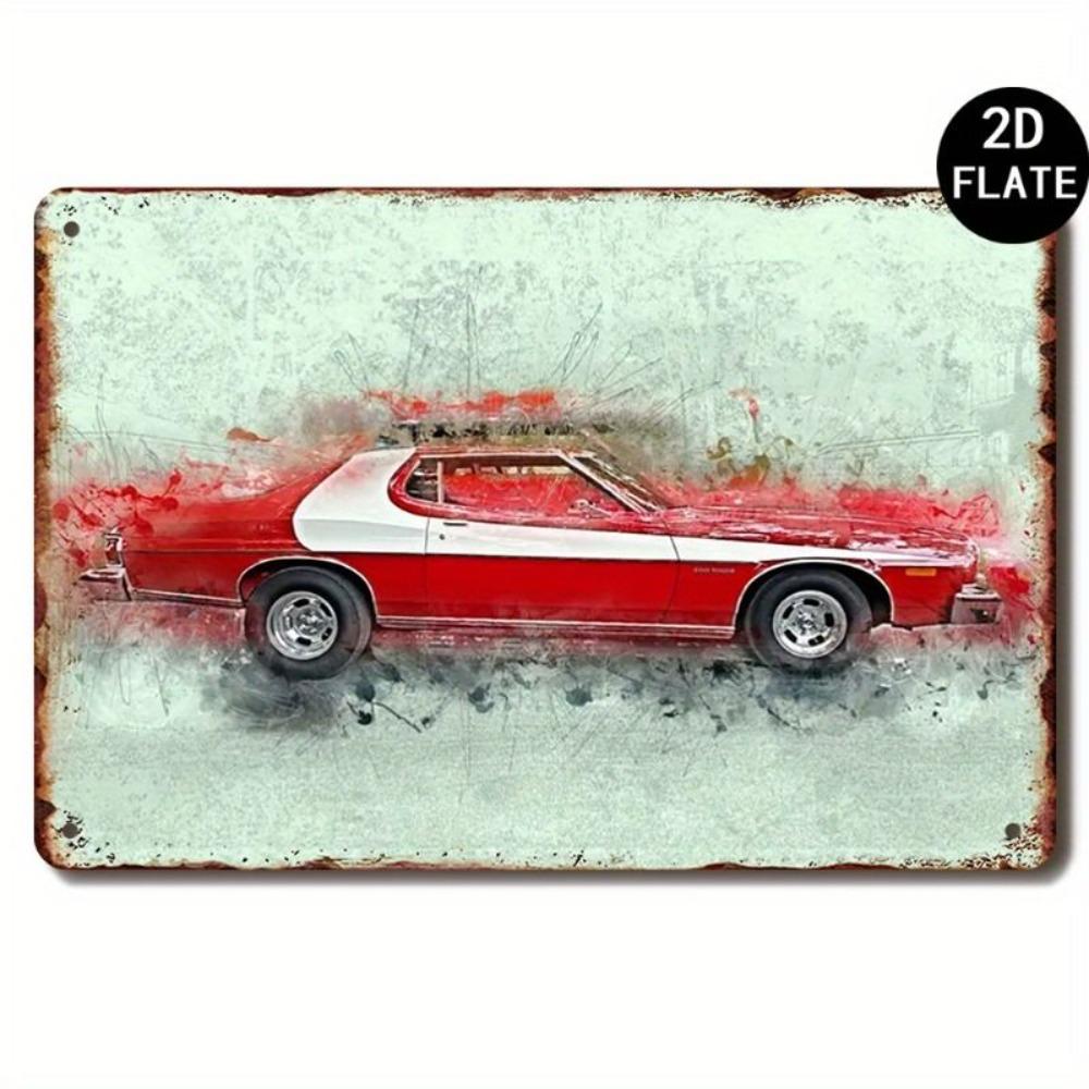 Road Theme Metal Wall Art Garage Decor Tin Sign Interior Painting