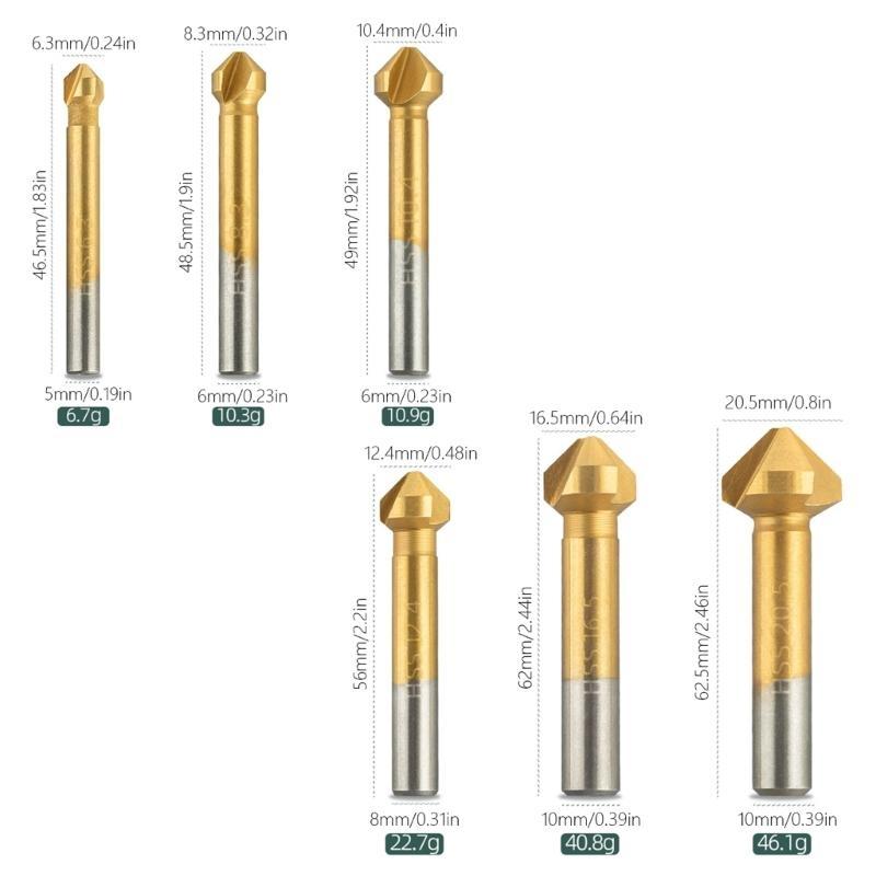6/7Pcs/set Countersink Drill Bit Set High Speed Steel Counter Sink Drill Bit