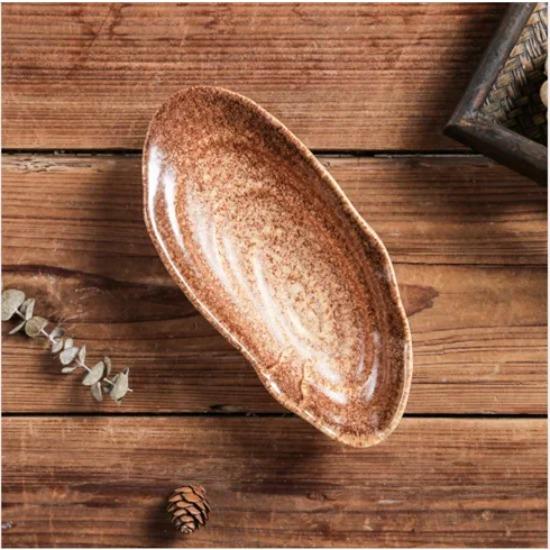 Exquisite Japanese Cuisine Restaurant Ceramic Tableware Sushi Sashimi Plate Cold Dish Plate Small Dish Oyster Cuttlefish Plate