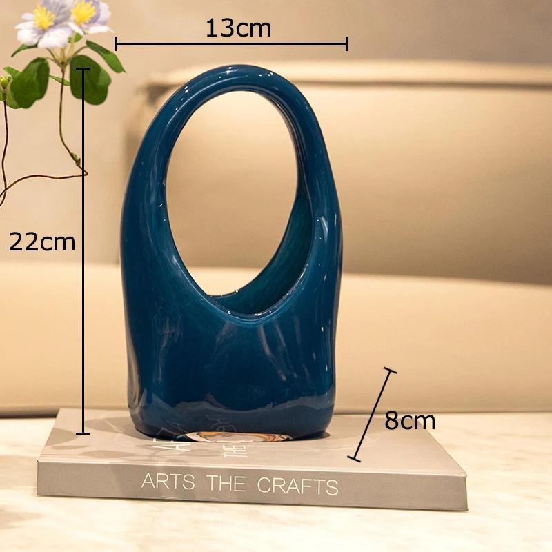 

Colorful Handbag Glass Vase Hydroponics Plant Pots Table Decoration Flower Arrangement Handbag Floral Vases Room Aesthetic Decor