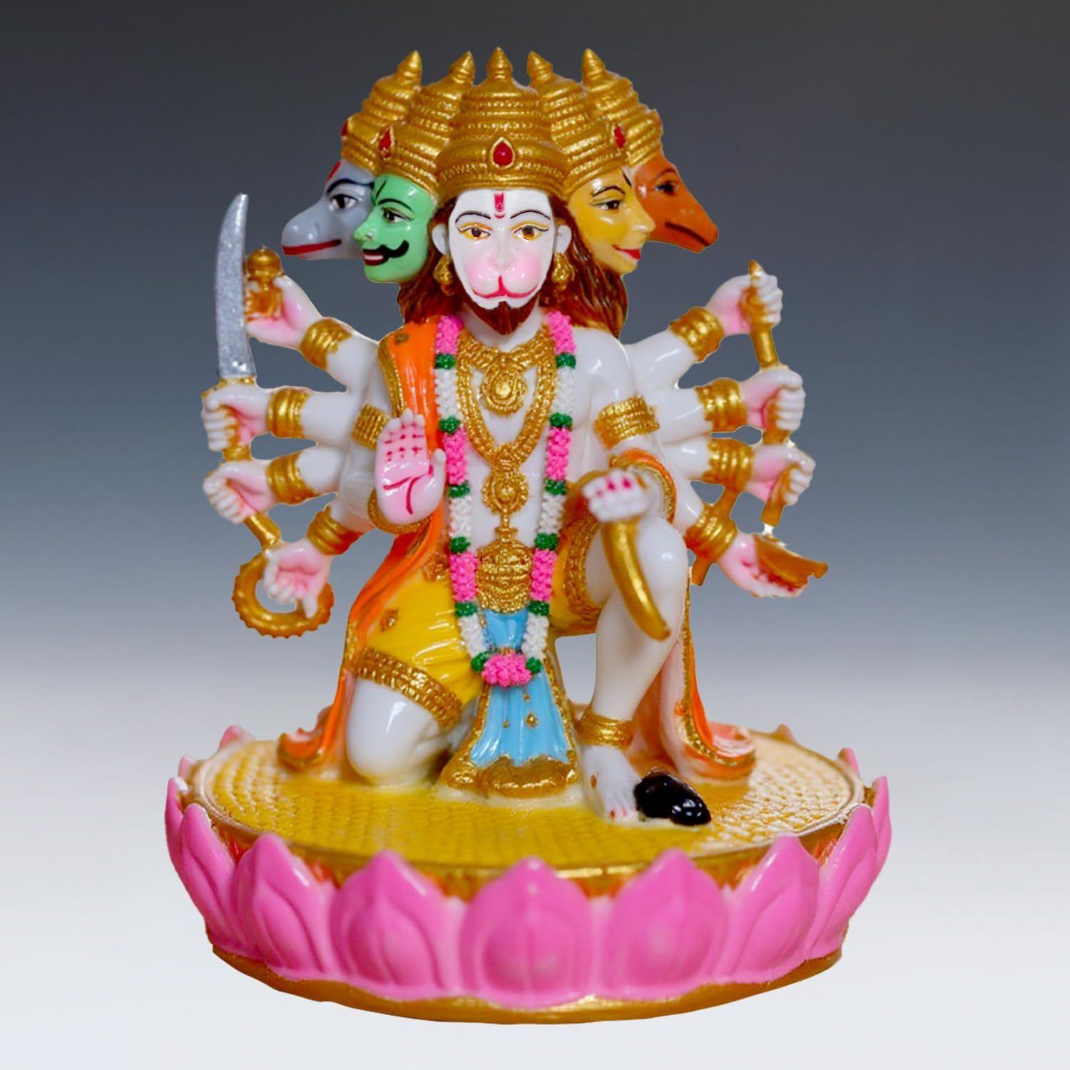 

Идол Панчмукхи Ханумана для входа в дверь, домашнего храма и комнаты для пуджи | Мурти Панчмукхи Ханумана для домашнего декора