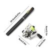 Mini Portable Pocket Fish Pen Shape Fishing Rod Pole Reel Telescopic Fishing Rod Reel Combo Fishing Pole Kit for Outdoor Fishing