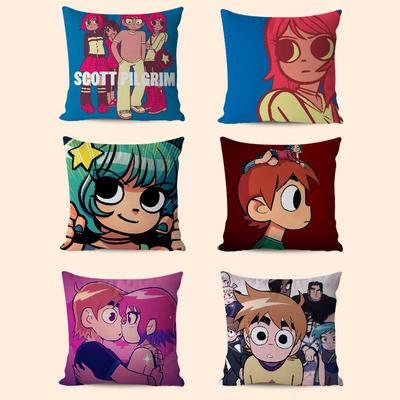 S-Scott Pilgrim Takes Off Pillow Covers Cartoon Sofa Decorative Home Double-sided Printing Short Plush Cute Cushion Cover