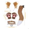 Fox Ears Tail Gloves Collar Set Animal Cosplay for Carnival
