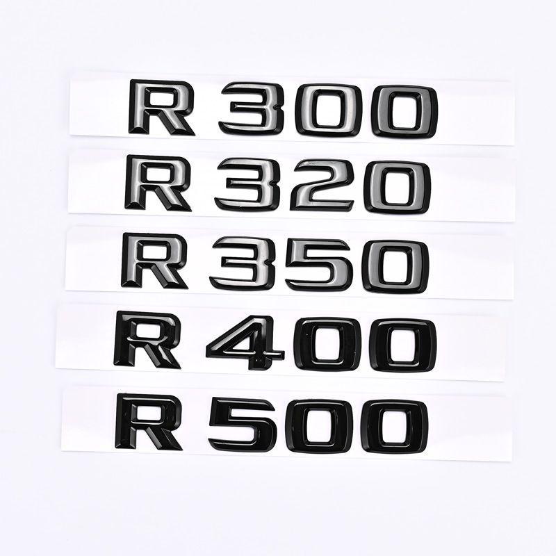 Suitable for Mercedes R300-R500: car stickers, emblems, word marks, modification, rear tail logos, and displacement marks.
