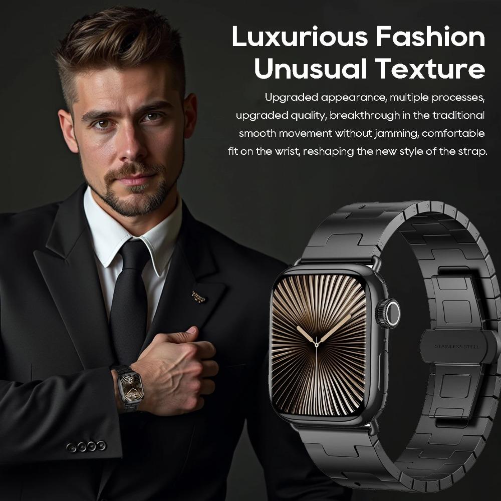 Luxurious Titanium Band For Apple Watch Series 10 46mm 42mm Metal Business Bracelet iWatch Ultra1/2 49mm 45mm 44mm 38mm 40mm 41mm Watchband SE