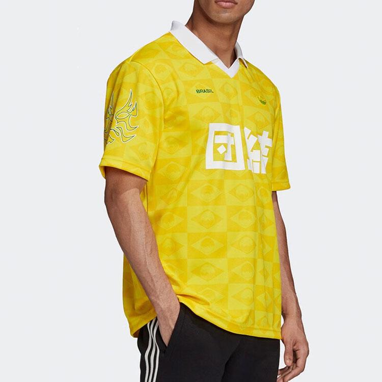 Adidas Originals Color Block Printed Sports Quick-Dry Breathable Polo T-Shirt Men Tops Yellow GD6040