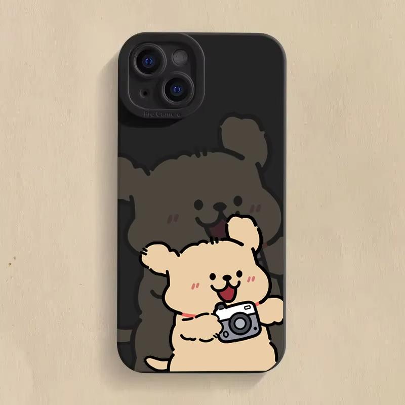 Dog Taking Photos Phone Case For Samsung Galaxy S25 S24 Ultra S23 FE S22 Plus S21 S20 A15 A35 A54 A55 Soft Silicone Bumper Cover