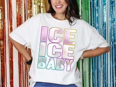 Koszulka Ice Ice BABY Zabawny Nadruk Kostium Impreza Wieczór Panieński Impreza w Stylu Lat 90. Muzyka Rap