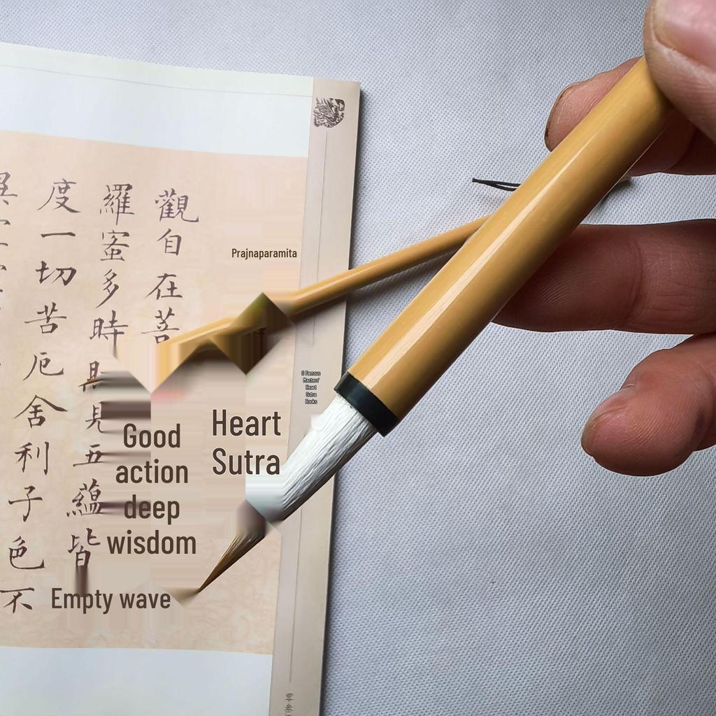 Beginner Calligraphy Brush Set: Yellow Bamboo Handles with Wolf and Sheep Hair – No Fraying