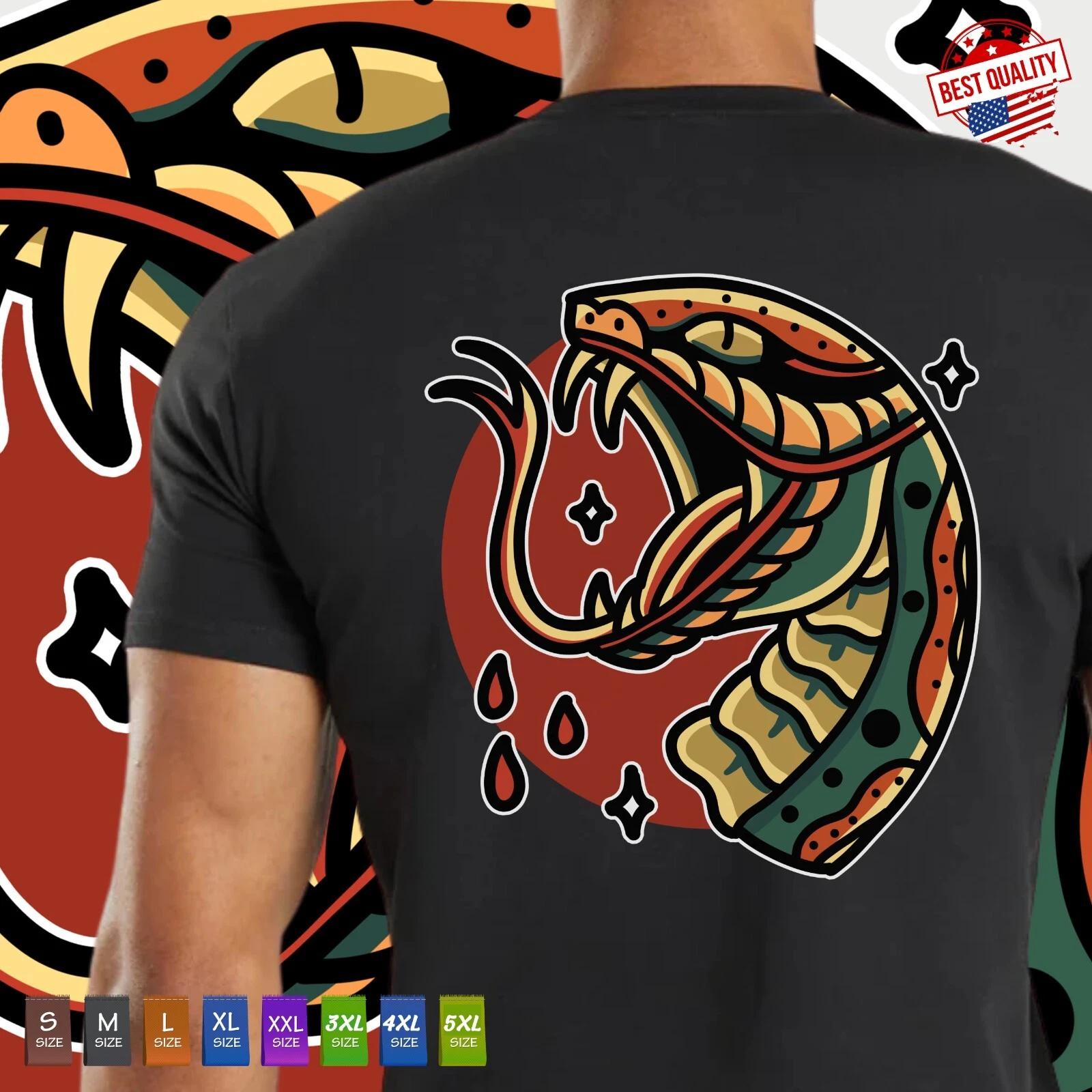 

Vintage Old School Cobra Snake HeadT Shirt, Printed on the back Tattoo Clothing S