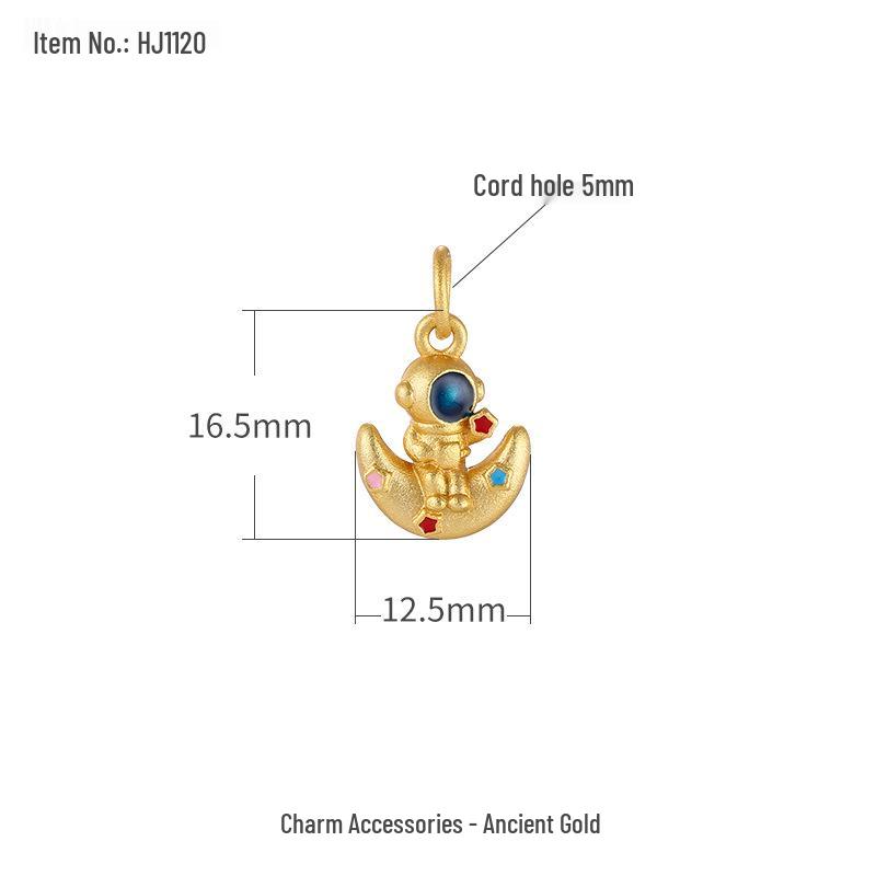 Goldener Sand Astronaut Weltraum Armband DIY Kit: Perlen, Planeten & Raumschiff-Anhänger