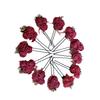 @ Fancy Red Rose Flower Metal Jura Pin For Hair  Bun Set Of 12 UKR916_60%OFF