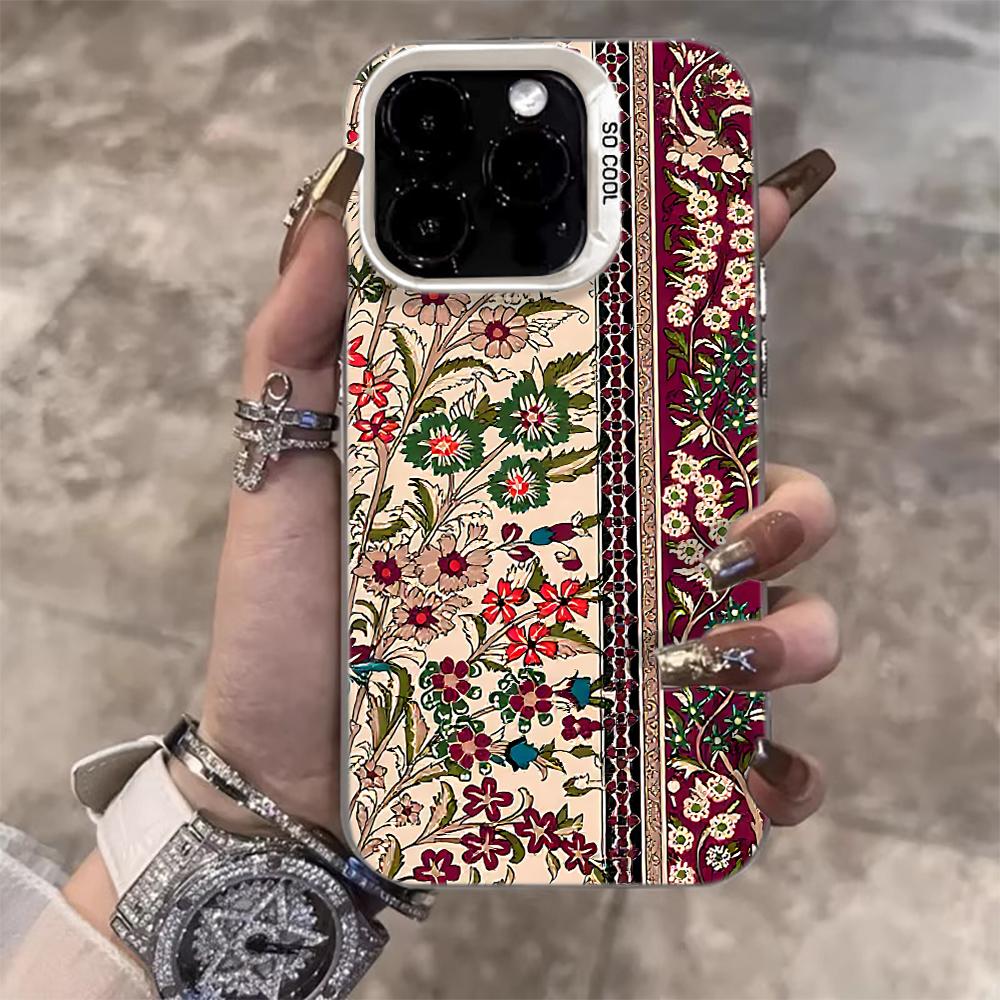 

Floral IMD Phone Case For Xiaomi 17 Pro Max 15 T Pro 14 13 12 Pro Mi 11 Lite 5G Shockproof Slim Protective Silver Frame Cover Xiaomi Mi 11 Lite 5G