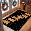 1pc, 2D Flat Printing, Christmas Gingerbread for Man and Star Print Entryway Doormat, Colorful Non-Slip Machine Washable Mat, Suitable for Home Decor,