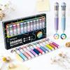 Set di Penne Multicolore da 30/60/120 Colori Penna a Sfera Colorata 10-in-1, Penne a Sfera con Punta Fine da 0,8 mm Forniture per Scuola Ufficio