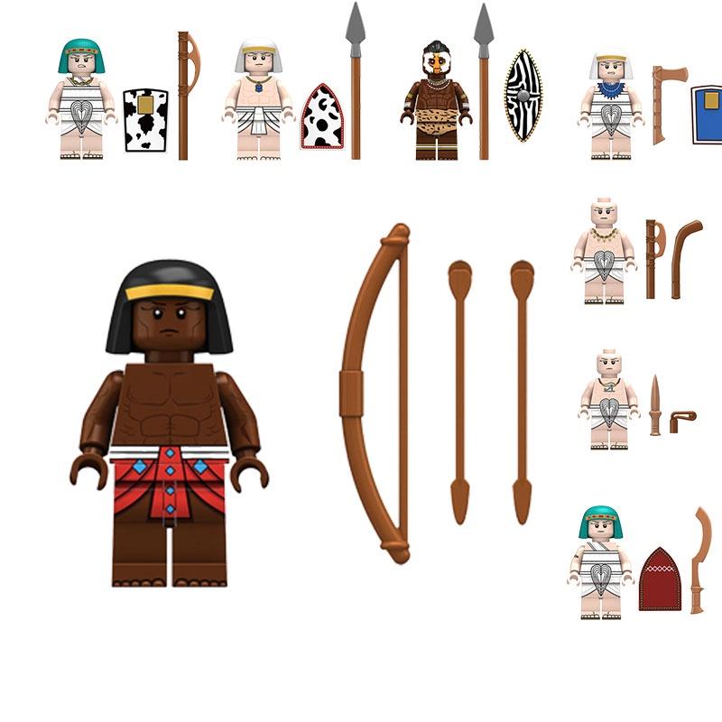 Children's Assembly Toy Intelligent And Educational Egyptian Spear Infantry Pharaoh Guard Building Blocks