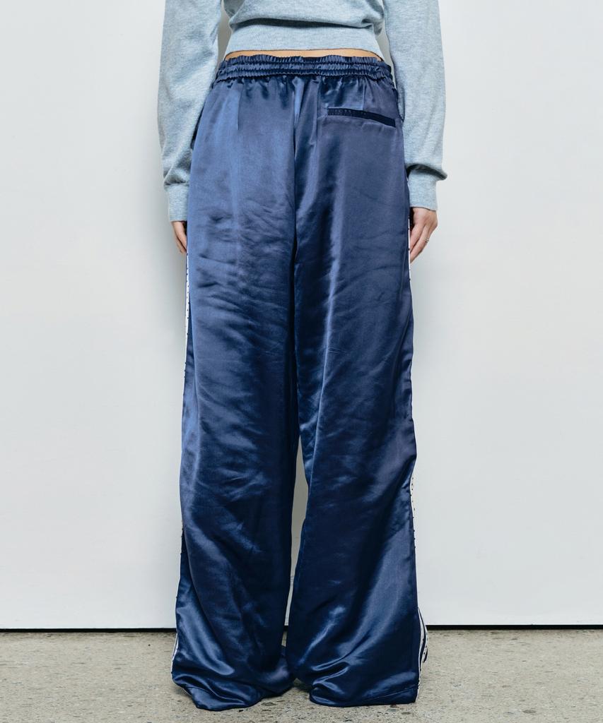 Nigaennikol Dot Double Line Satin Pants_Navy
